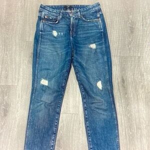 7 For All Mankind Blue Straight Leg Jeans